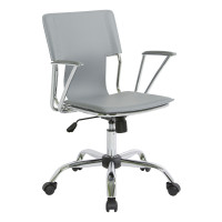 OSP Home Furnishings DOR26-GY Dorado Office Chair in Grey Vinyl and Chrome Finish